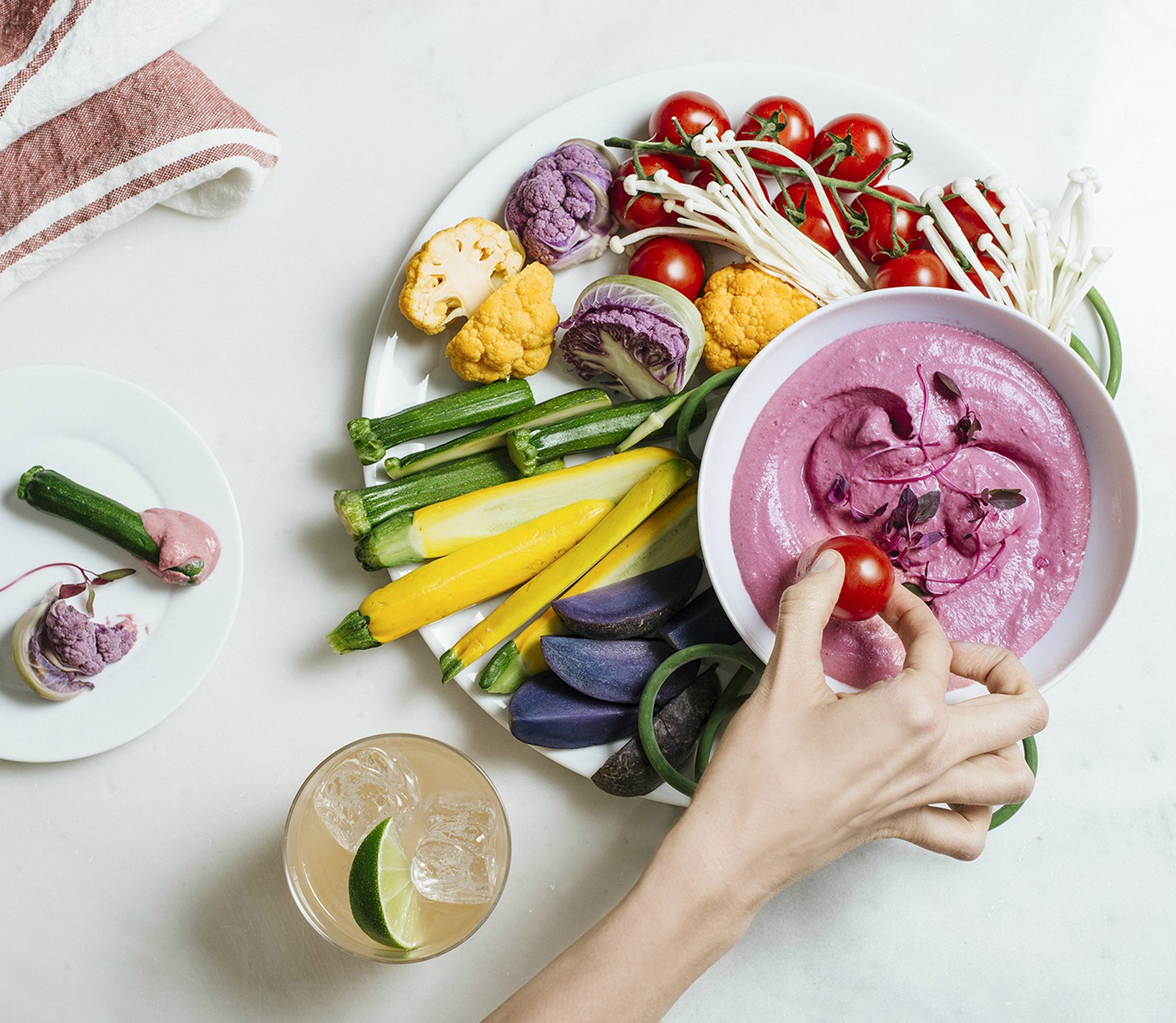 Beet Dip and Crudite