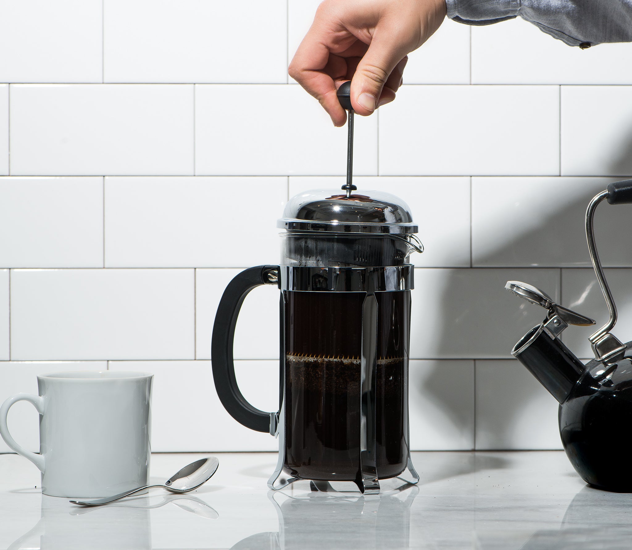 Take the plunge. You're ready to drink your french press coffee. 