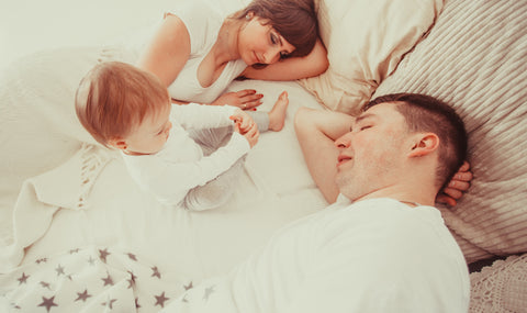 tired parents with baby insomnia