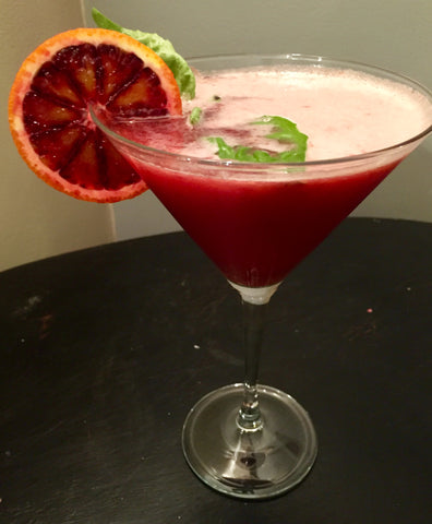 blood orange martini with strawberry 