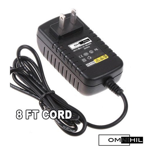 OMNIHIL (8 Foot Long) AC/DC Adapter/Adaptor for Panasonic Digital Camera HDC-TM55, HDC-TM55EB, HDC-TM55GK, HDC-TM55K