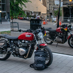 Matt Neundorf's Triumph and 40L Speedway Backpack