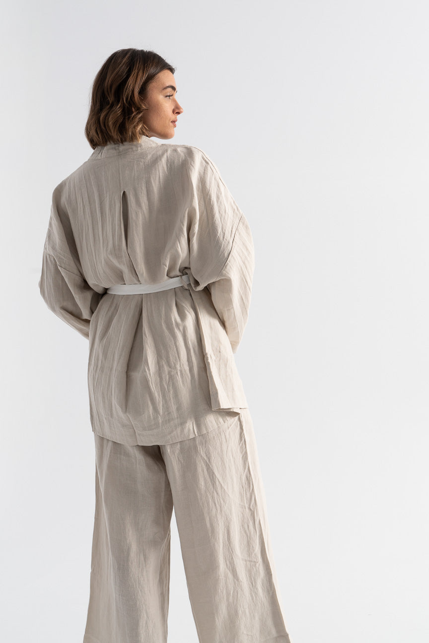 Deiji Studios-Deiji Studios The 01 Set-Deiji oatmeal set-Deiji linen pajamas-Deiji oatmeal linen pajamas-Idun-St. Paul