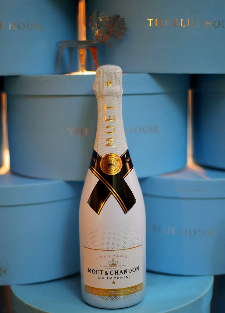 blue moet bottle