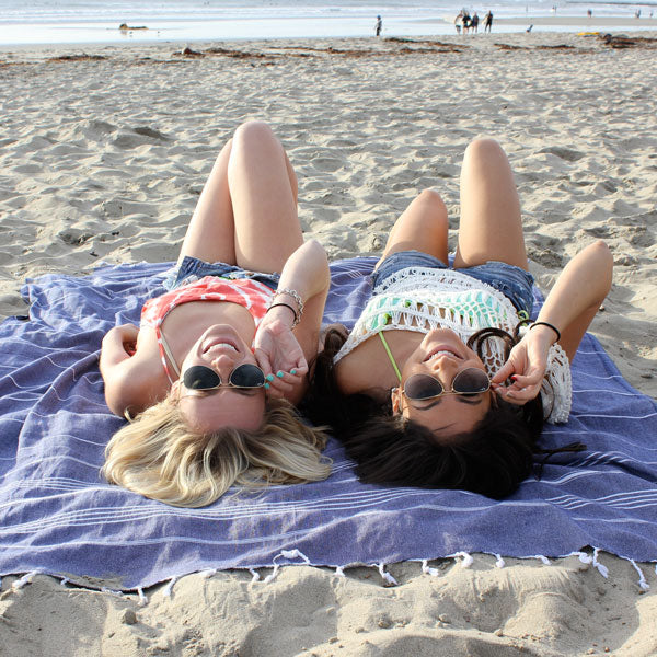 XL beach blanket two girls