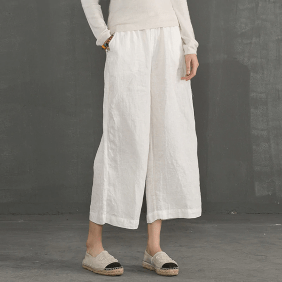 cambioprcaribe 3/4 Length Cotton Linen Pants  | Zen