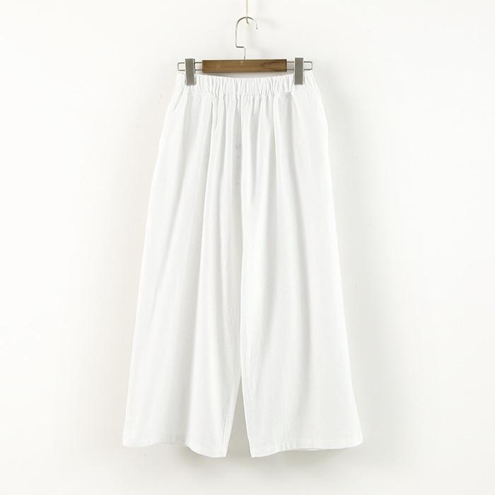 cambioprcaribe 3/4 Length Cotton Linen Pants  | Zen