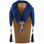 cambioprcaribe Beaded Scarf Necklace With Tassels