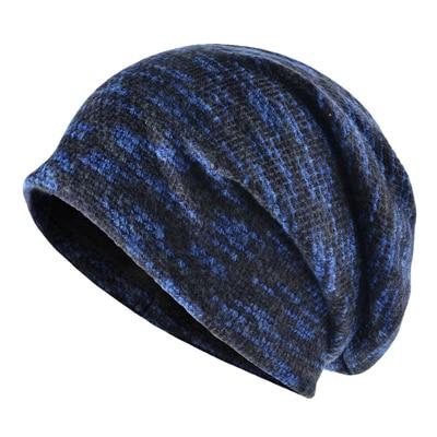 cambioprcaribe Beanie Hats Blue Knitted Slouchy Beanies