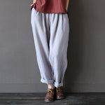 cambioprcaribe Beige / One Size Casual Literary Roll-up Trousers  | Zen