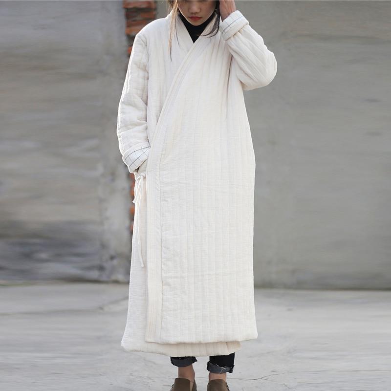 Cotton Linen Ankle Length Trench Coat