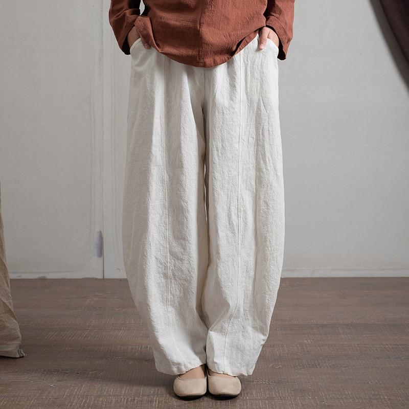 Japanese Zen Cotton Linen Palazzo Pants  | Zen