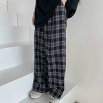 cambioprcaribe Black and White Plaid Wide Leg Pants