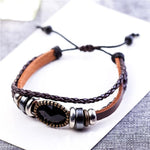 cambioprcaribe Black Braided And Beaded Geometric Leather Bracelet