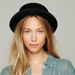 cambioprcaribe Black Grunge Flat Boater Style Hat
