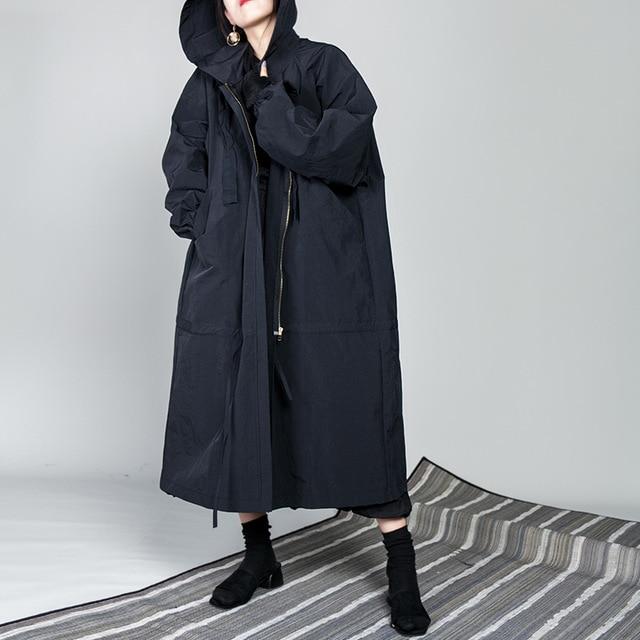 cambioprcaribe Black Hooded Oversized Coat | Millennials