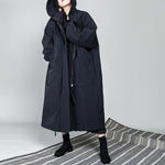 cambioprcaribe Black Hooded Oversized Coat | Millennials