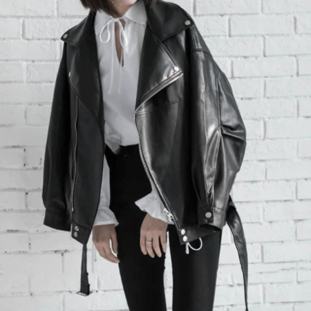 Oversized Faux Leather Jacket | Millennials