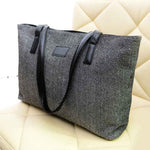 cambioprcaribe Black Large Capacity Cotton Shoulder Bag