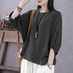cambioprcaribe Black / M 40kg-50kg / China Hano Lantern Sleeve Cotton Shirt