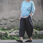 cambioprcaribe Black / One Size Casual Zen Linen Pants | Lotus