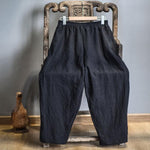 cambioprcaribe Black / One Size Elastic Waist Linen Trousers | Zen