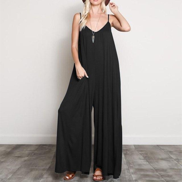 cambioprcaribe Black / S Bohemian Wide Leg Overall