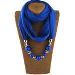 cambioprcaribe Blue / 160CM Beaded Scarf Necklace