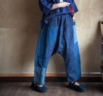 cambioprcaribe Blue Linen Harem Pants | Zen