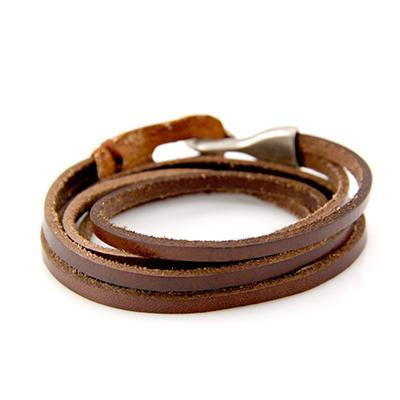 cambioprcaribe Bracelet Brown Genuine Leather Layered Bracelet