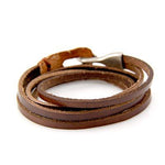 cambioprcaribe Bracelet Brown Genuine Leather Layered Bracelet