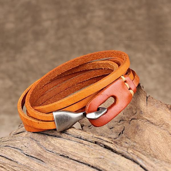 Genuine Leather Layered Bracelet