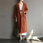 cambioprcaribe Brown / One Size Casual Chic Corduroy Trench Coat