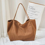 cambioprcaribe Brown Oversized Canvas Tote Bag