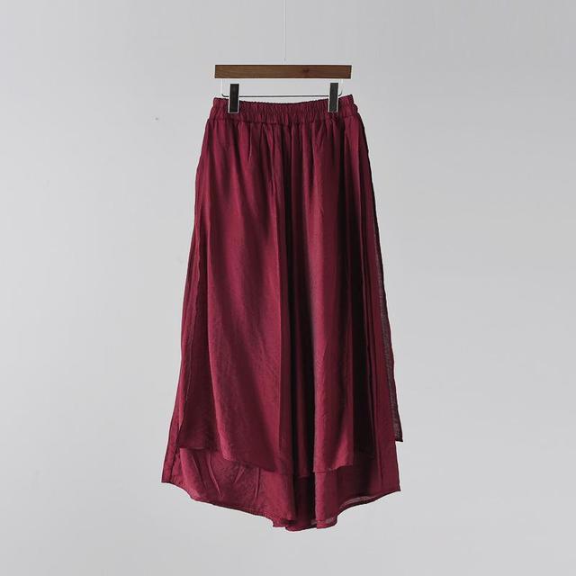 cambioprcaribe Burgundy / One Size Flowy 3/4 Length Palazzo Pants | Zen