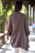 Button up Cotton and Linen Shirt  | Zen