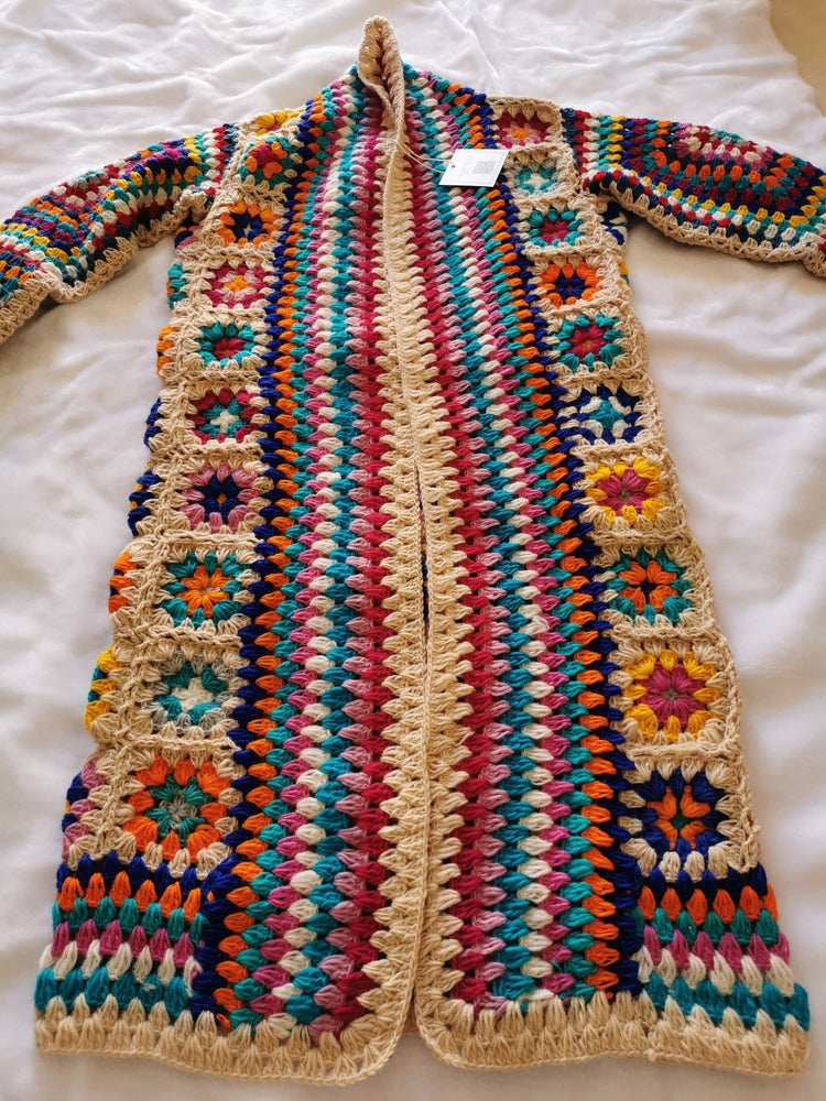 cambioprcaribe Cardigans 100% Wool Handmade Hippie Cardigan