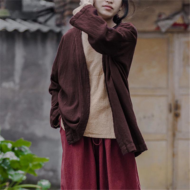 Brown Linen Cardigan | Lotus