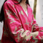 cambioprcaribe Cardigans Chinese Dragon Cotton Linen Long Cardigan