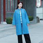 cambioprcaribe Cardigans Light blue / One Size Mandarin Collar Zen Denim Cardigan  | Zen