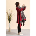 Red Reversible Cotton Linen Cardigan