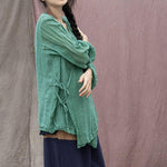 Vintage Green Wrap Cardigan Blouse