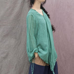 Vintage Green Wrap Cardigan Blouse