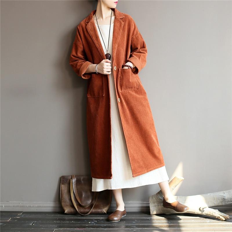 cambioprcaribe Casual Chic Corduroy Trench Coat