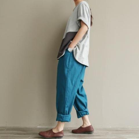 cambioprcaribe Casual Literary Roll-up Trousers  | Zen