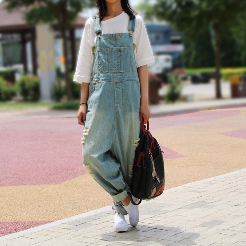 cambioprcaribe Casual Ripped Denim Overall