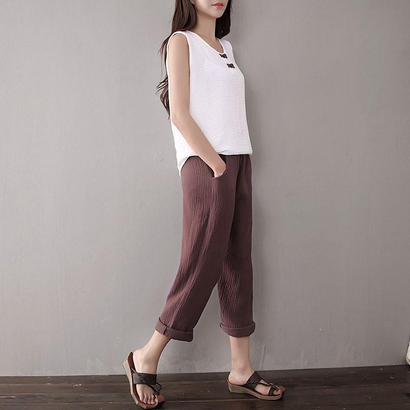 cambioprcaribe Cotton And Linen Pants  | Zen