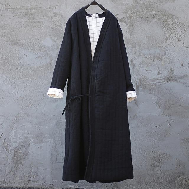 Cotton Linen Ankle Length Trench Coat