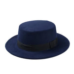 cambioprcaribe Dark Blue Grunge Flat Boater Style Hat