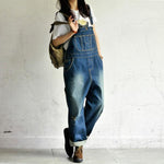 cambioprcaribe Dark Blue / S Casual Loose Denim Overalls